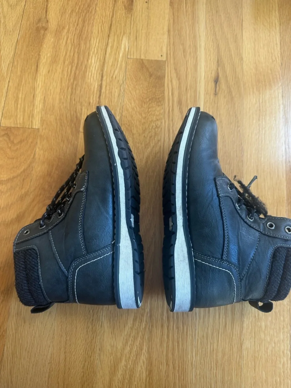 Children's Black Lace-Up Outdoor Ankle Boots